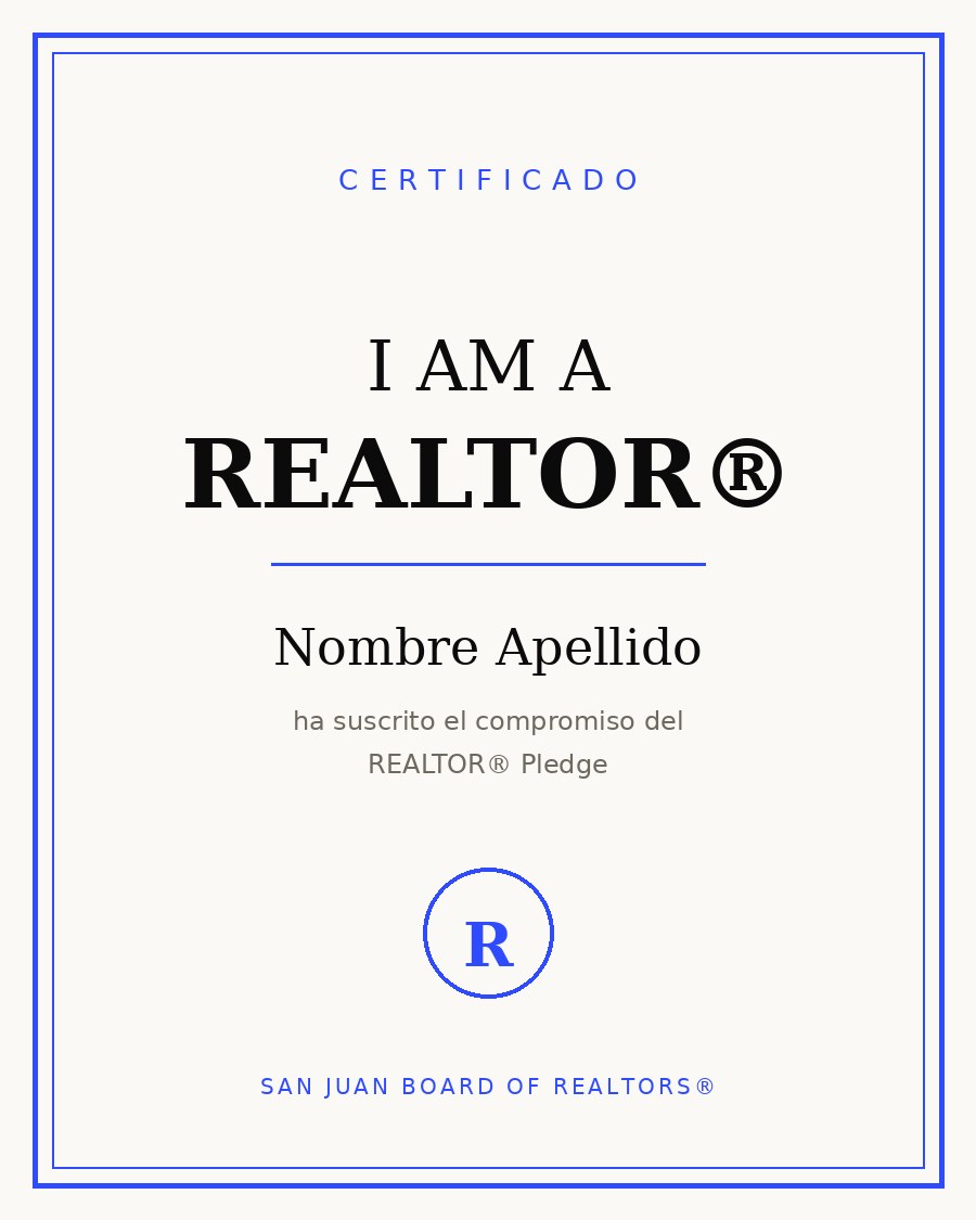 Certificado REALTOR® — Nombre Apellido